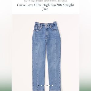 NWT- A&F Curve Love Ultra High Rise 90s Straight Jean